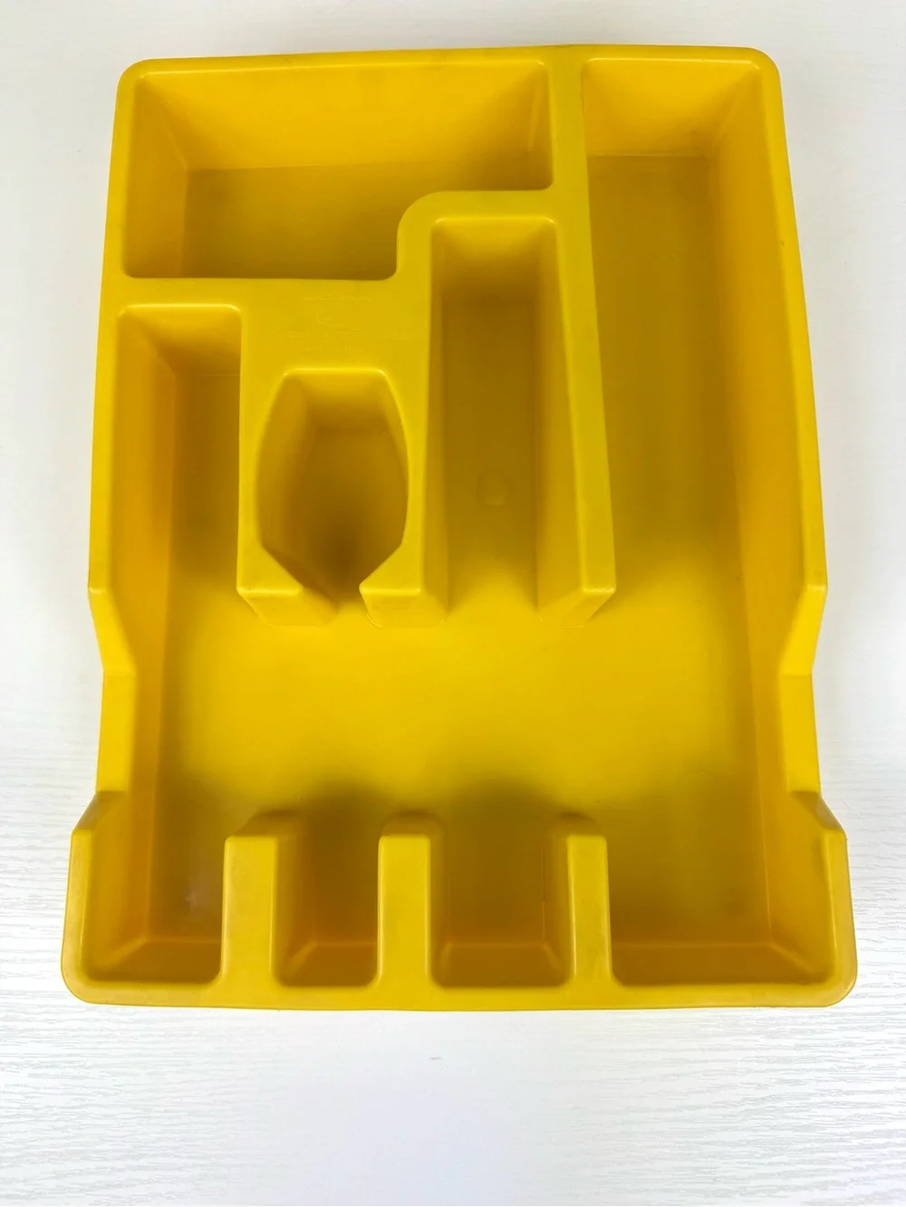 Vintage Loma Yellow Flatware Silverware Plastic Drawer Organizer Tray MCM Retro